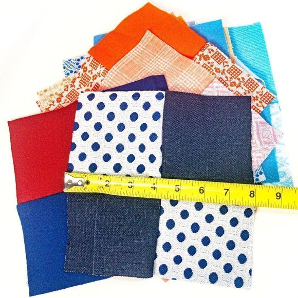 1970’s VTG Fabric Quilt Pieces & Handmade Doll - Picture 6 of 12